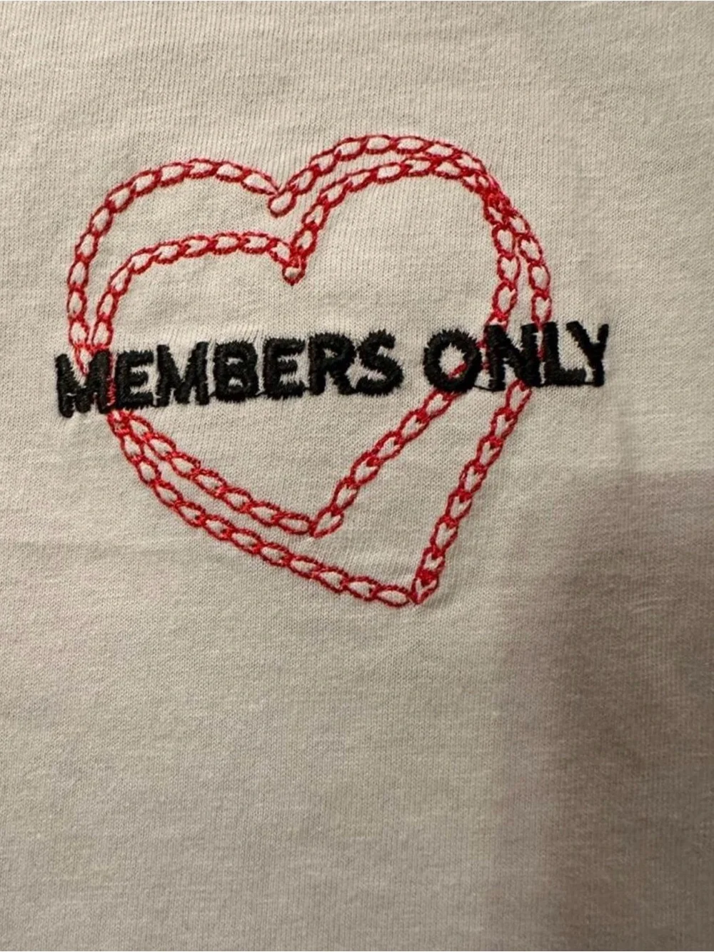 Members Only White T-Shirt with Red Heart Logo